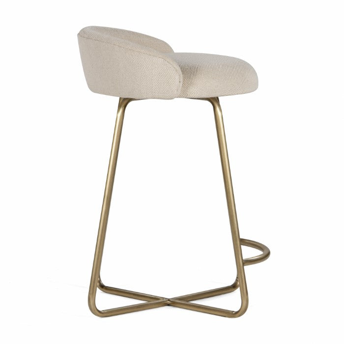 Modern Radiused Counter Stool with Warm Upholstery