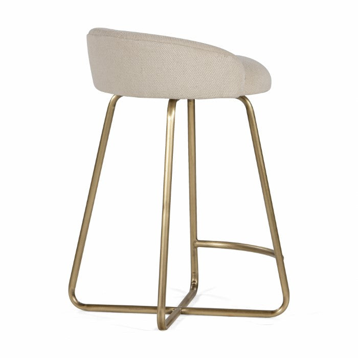 Modern Radiused Counter Stool with Warm Upholstery