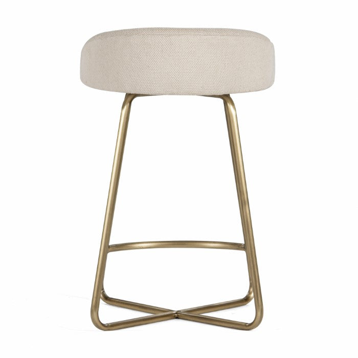Modern Radiused Counter Stool with Warm Upholstery