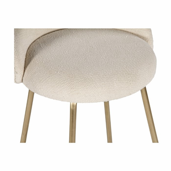 Modern Radiused Counter Stool with Warm Upholstery