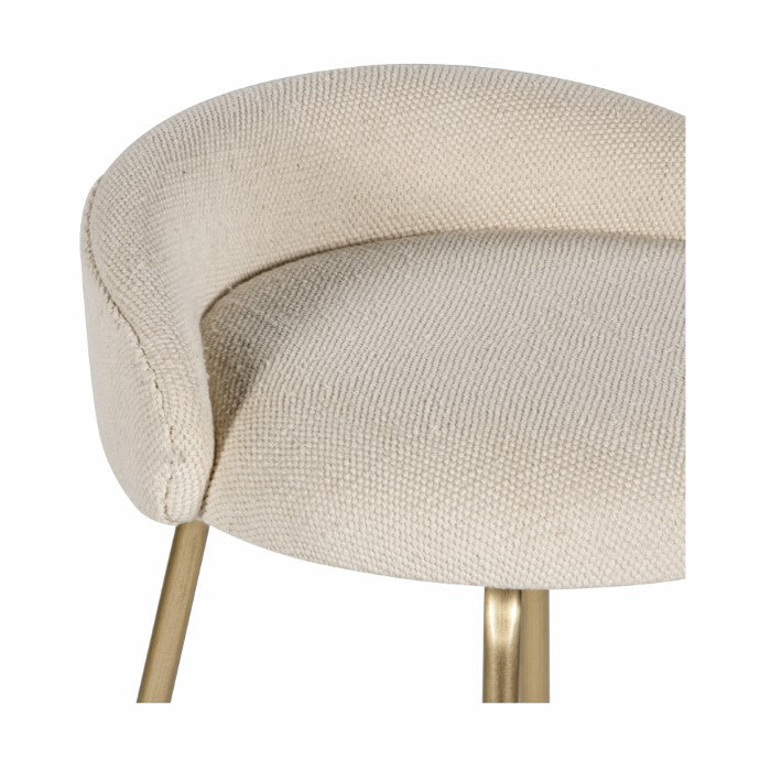 Modern Radiused Counter Stool with Warm Upholstery