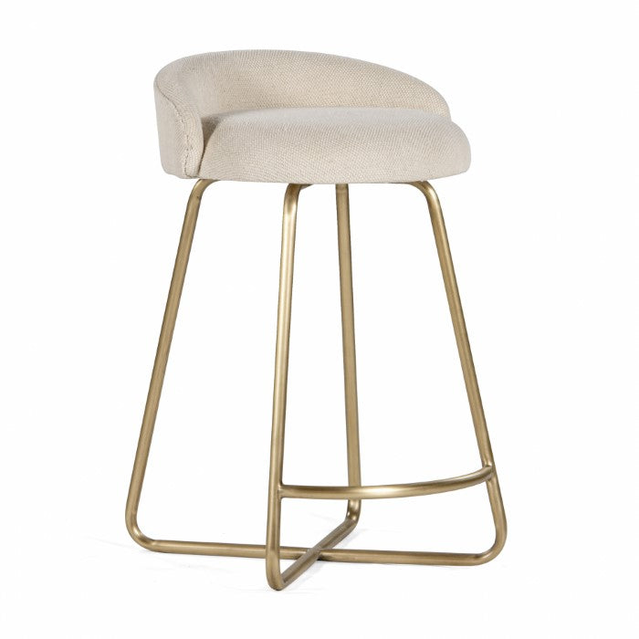 Modern Radiused Counter Stool with Warm Upholstery