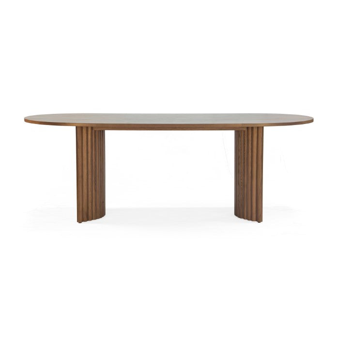 Elegant Fluted Oak Pedestal Diner