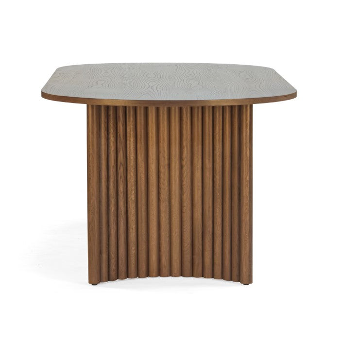 Elegant Fluted Oak Pedestal Diner
