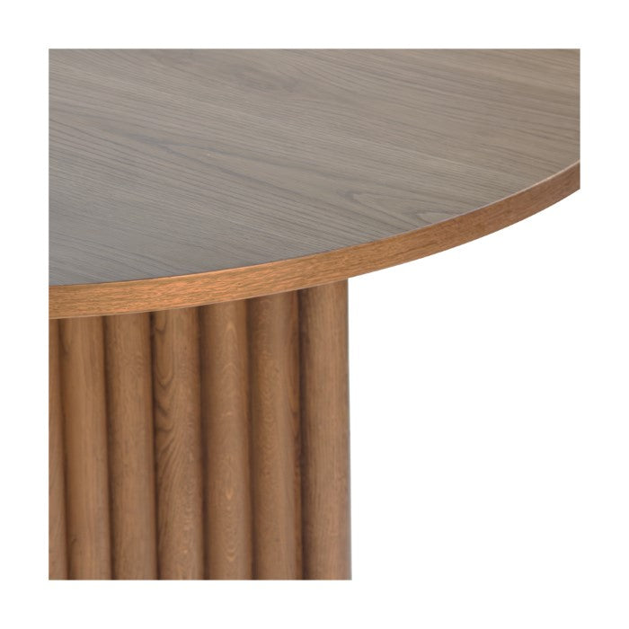 Elegant Fluted Oak Pedestal Diner