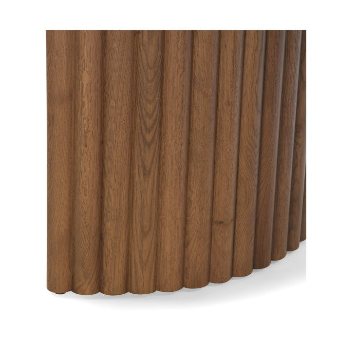 Elegant Fluted Oak Pedestal Diner