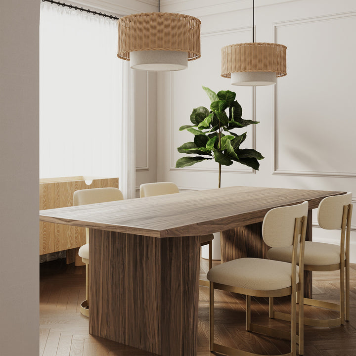 Modern Geometric Walnut Dining Table