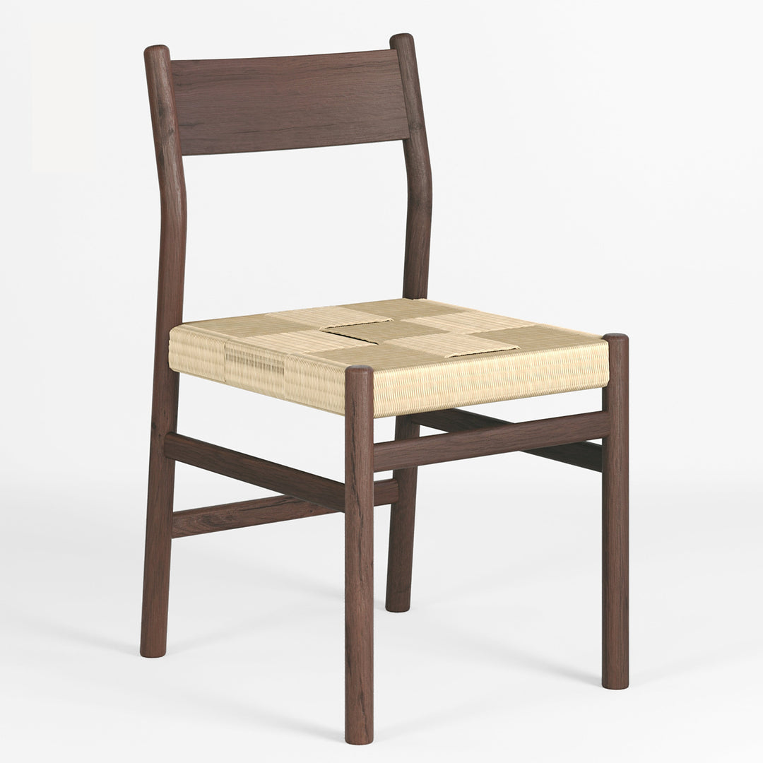 Minimalist Oak & Woven Dining Duo