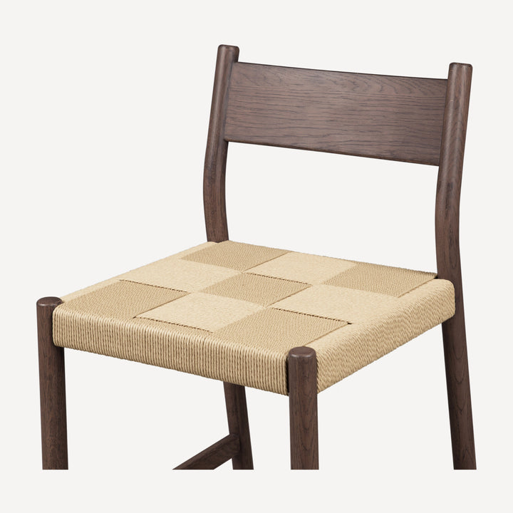 Elegant Walnut Bistro Stool with Woven Seat