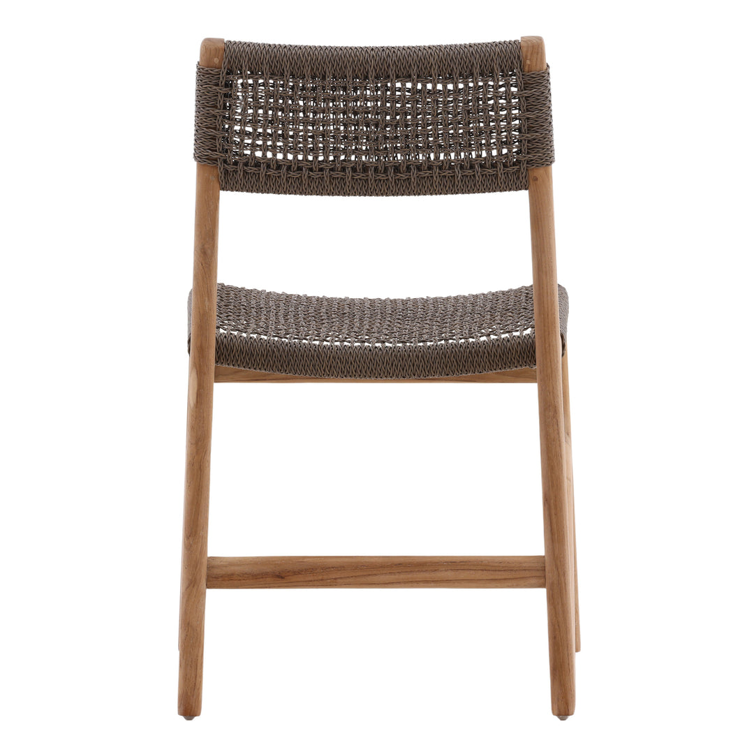Breezy Garden Charm: Contemporary Grey Outdoor Dining Chair