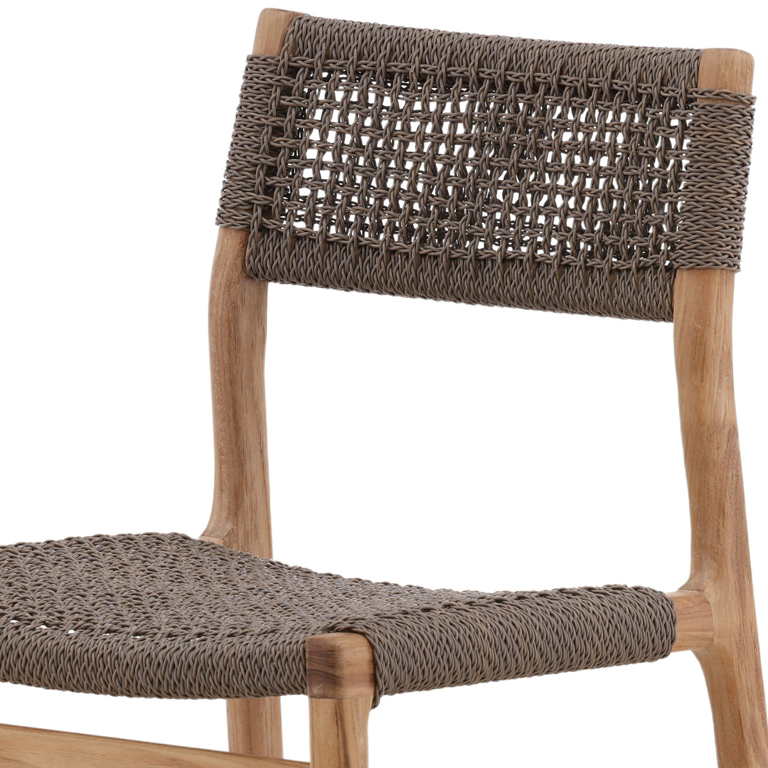 Breezy Garden Charm: Contemporary Grey Outdoor Dining Chair