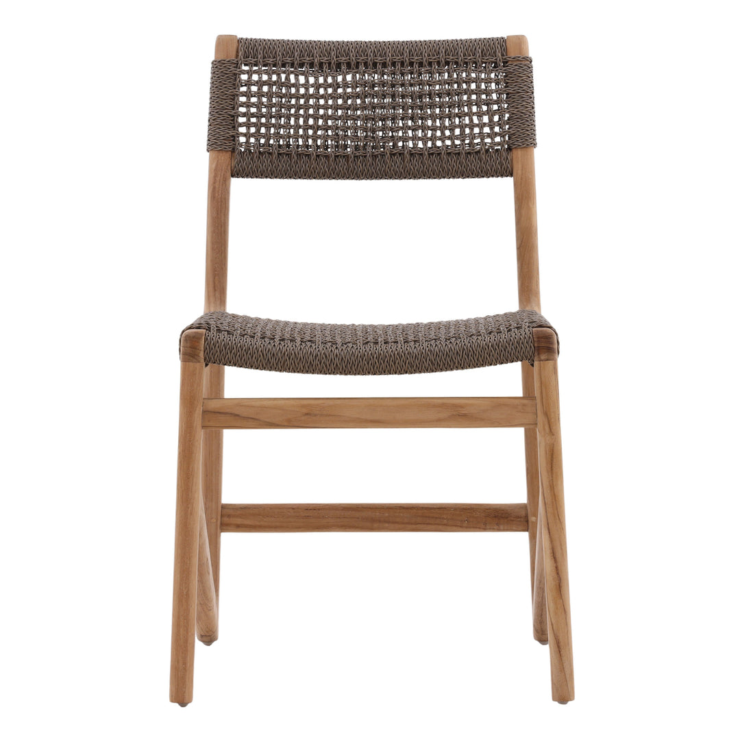 Breezy Garden Charm: Contemporary Grey Outdoor Dining Chair