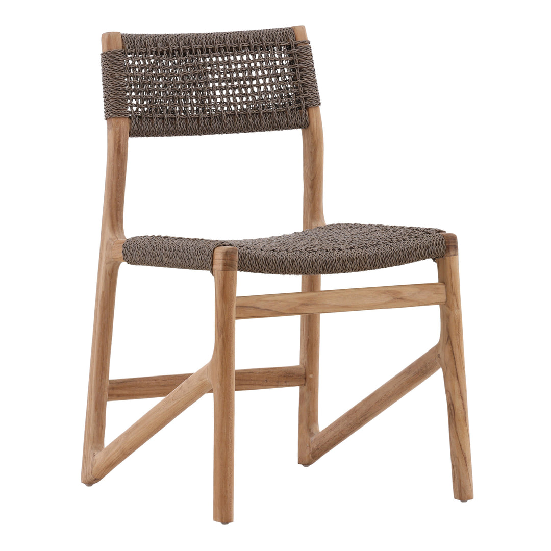 Breezy Garden Charm: Contemporary Grey Outdoor Dining Chair