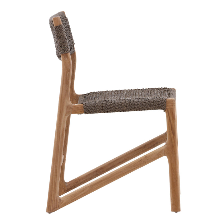 Breezy Garden Charm: Contemporary Grey Outdoor Dining Chair