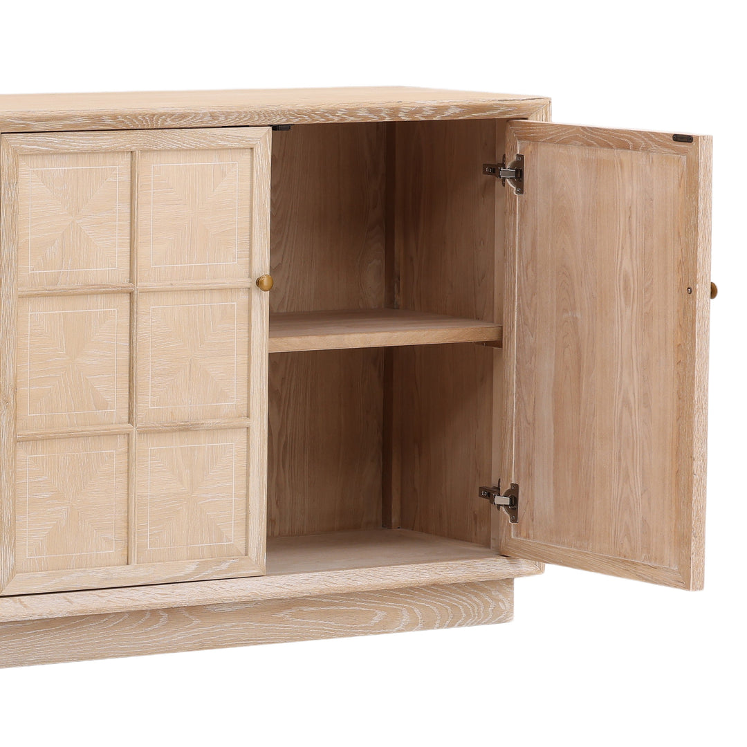 Nature's Embrace Solid Wood Sideboard with Integrated Lighting