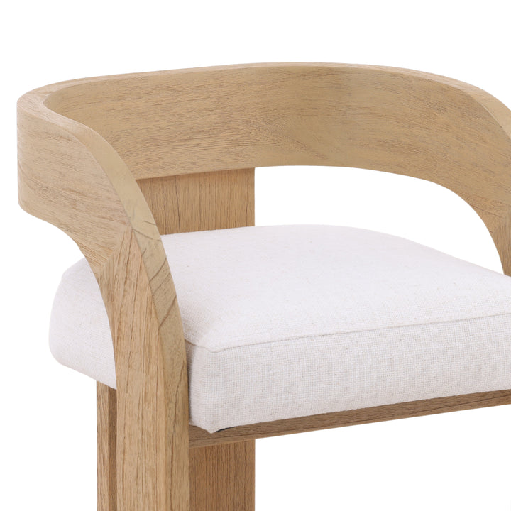 Modern Vintage Charm Stool in Cream Hue