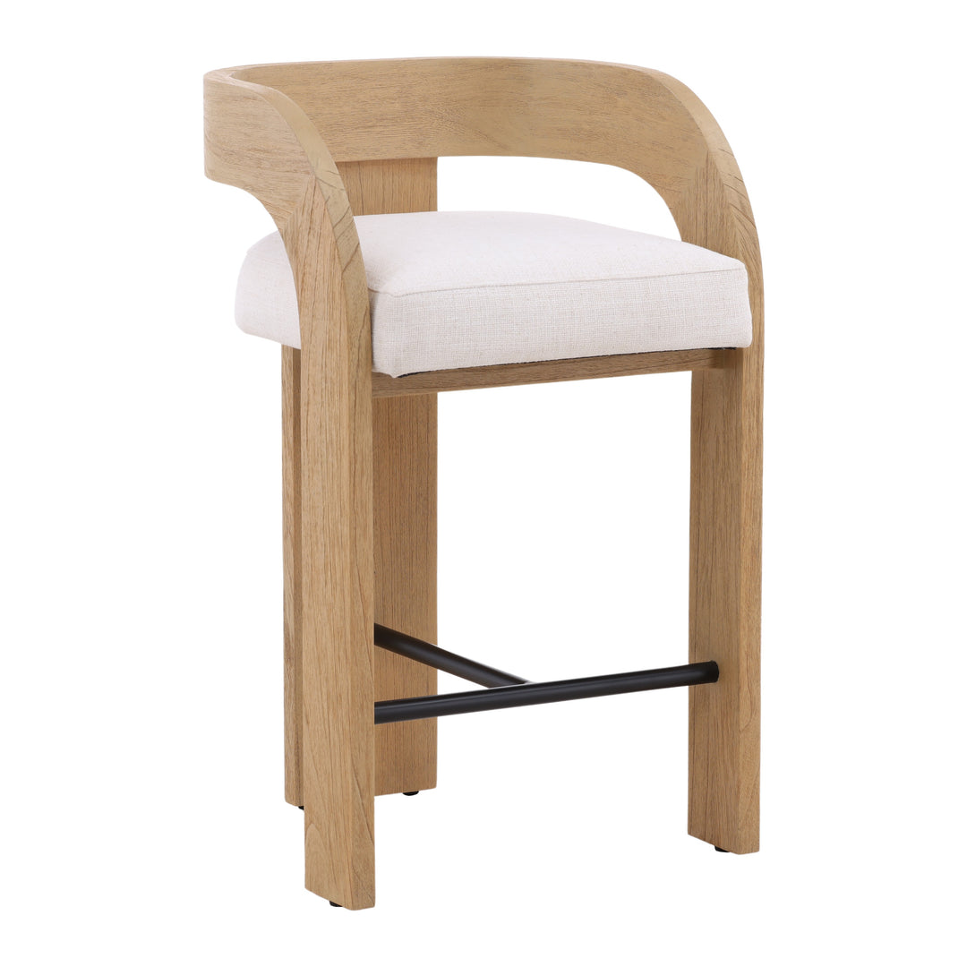 Modern Vintage Charm Stool in Cream Hue