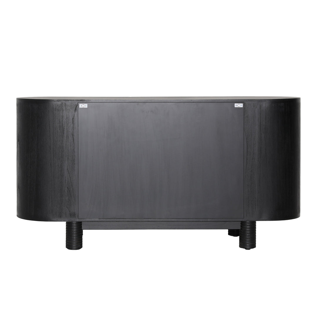Sleek Midnight Sliding Sideboard