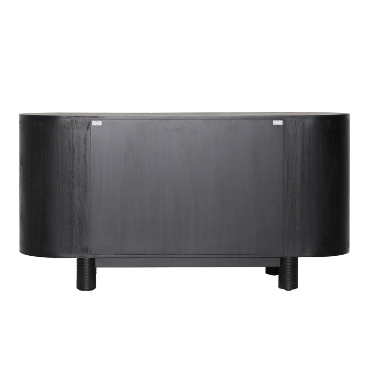 Sleek Midnight Sliding Sideboard