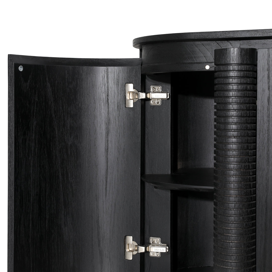 Sleek Midnight Sliding Sideboard