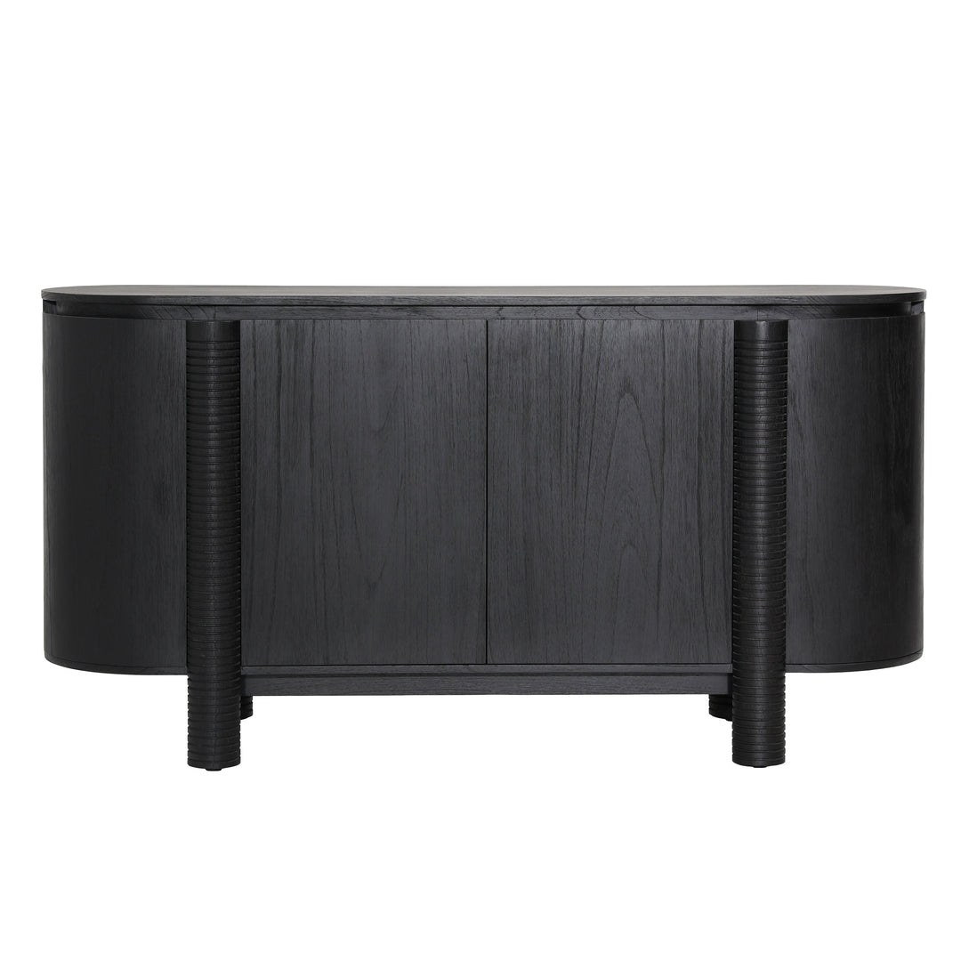 Sleek Midnight Sliding Sideboard