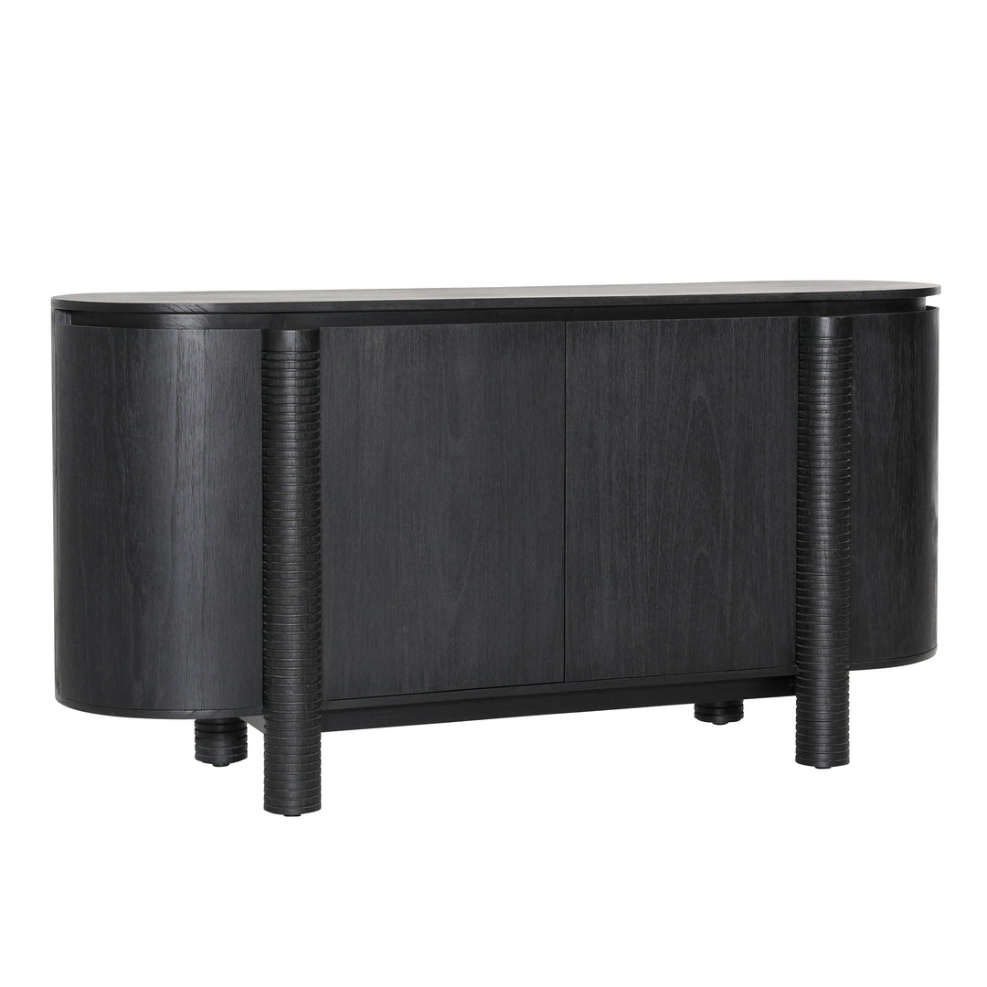 Sleek Midnight Sliding Sideboard