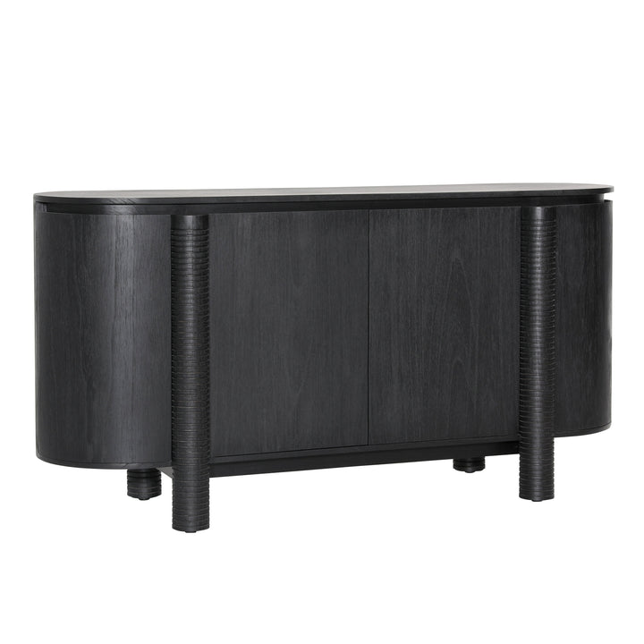 Sleek Midnight Sliding Sideboard