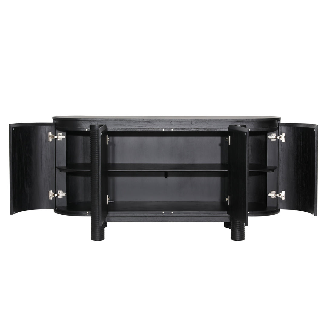 Sleek Midnight Sliding Sideboard