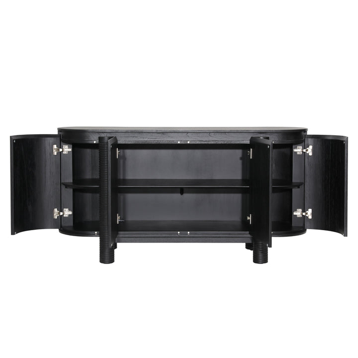 Sleek Midnight Sliding Sideboard