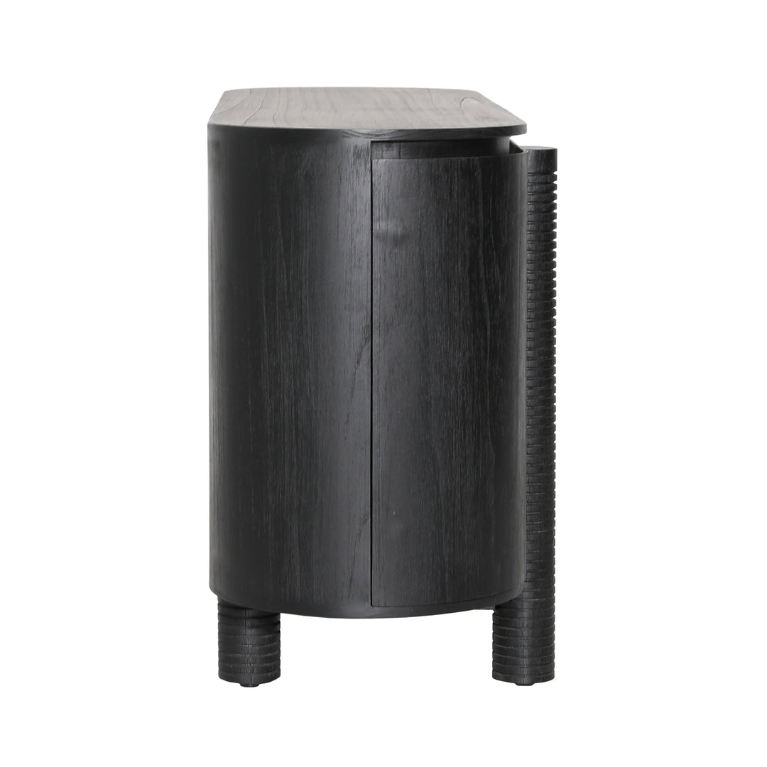 Sleek Midnight Sliding Sideboard