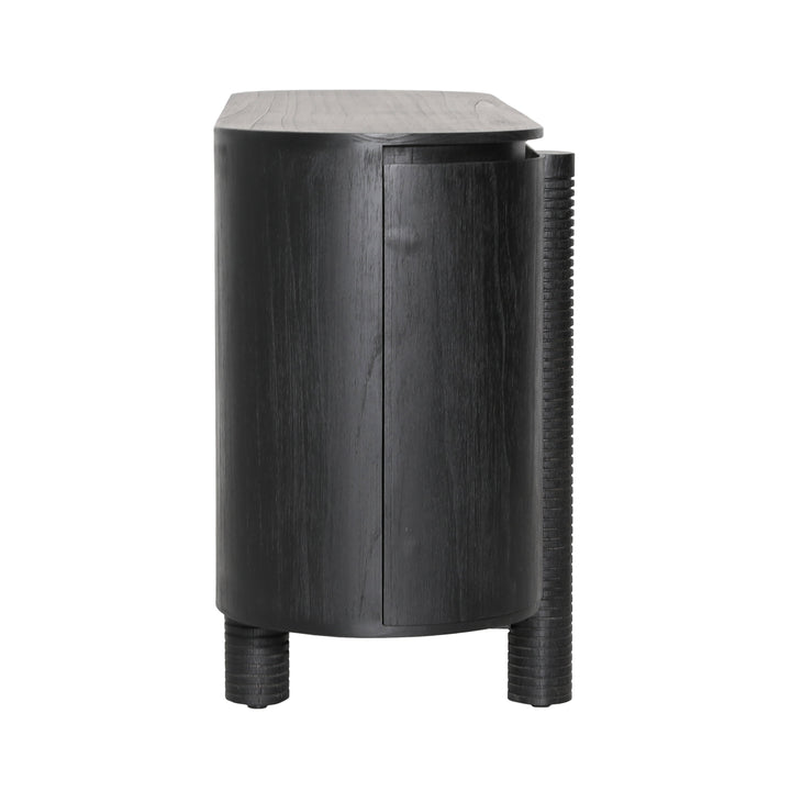 Sleek Midnight Sliding Sideboard