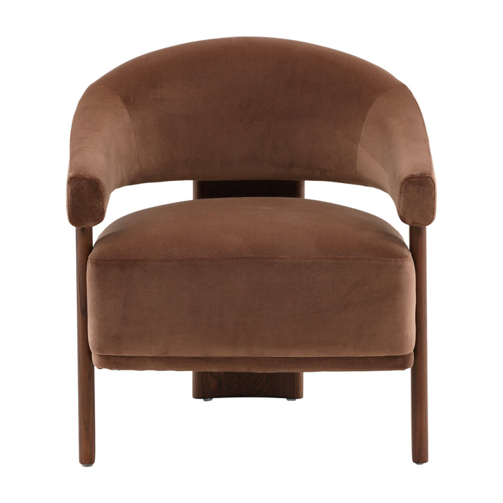 Breezy Woven Delight - Vibrant Brown Accent Chair