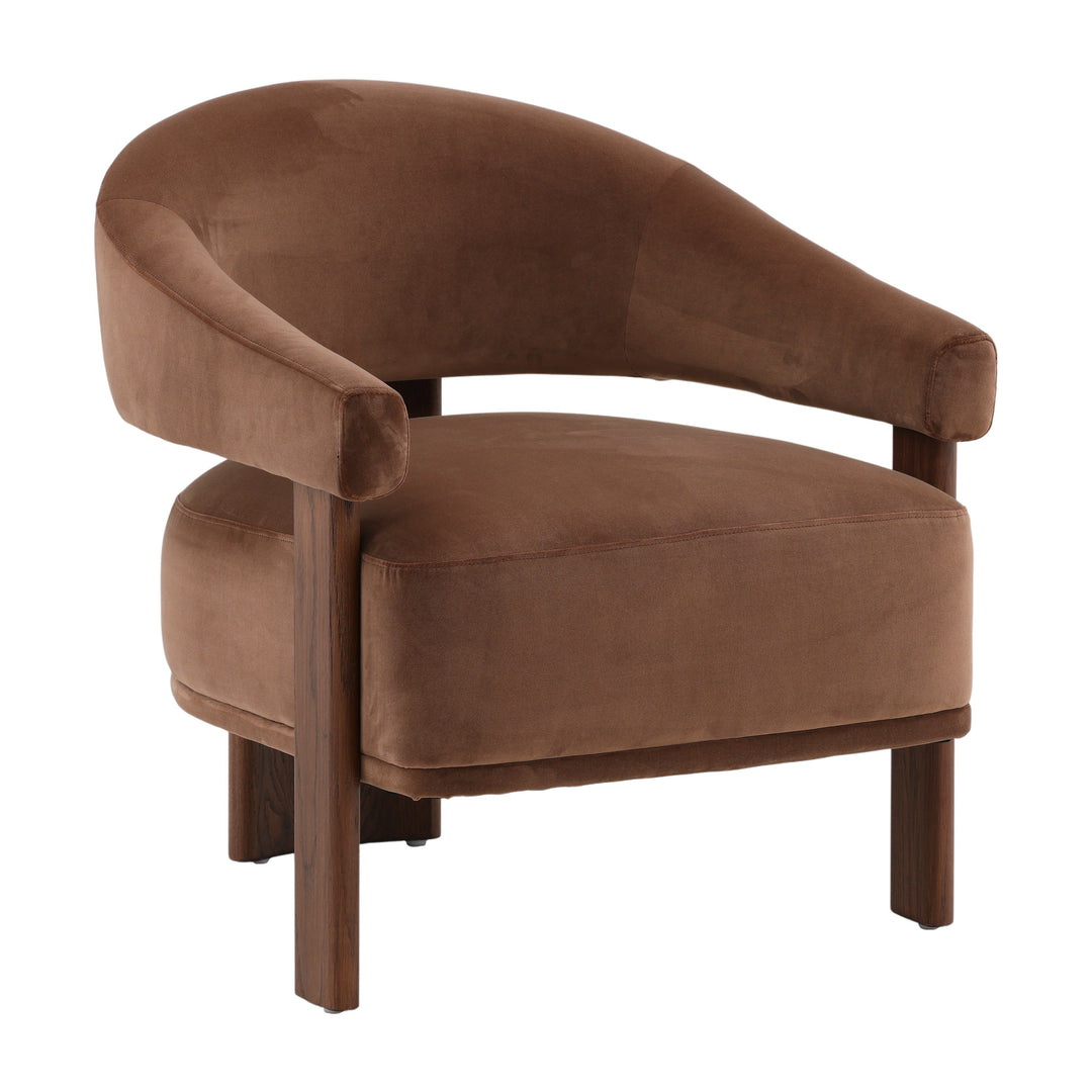 Breezy Woven Delight - Vibrant Brown Accent Chair