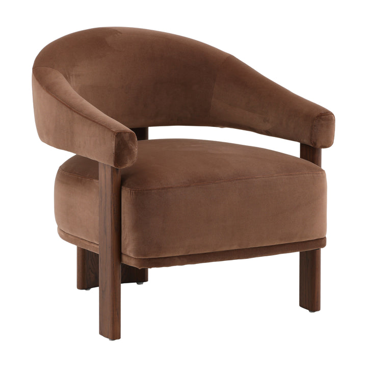 Breezy Woven Delight - Vibrant Brown Accent Chair