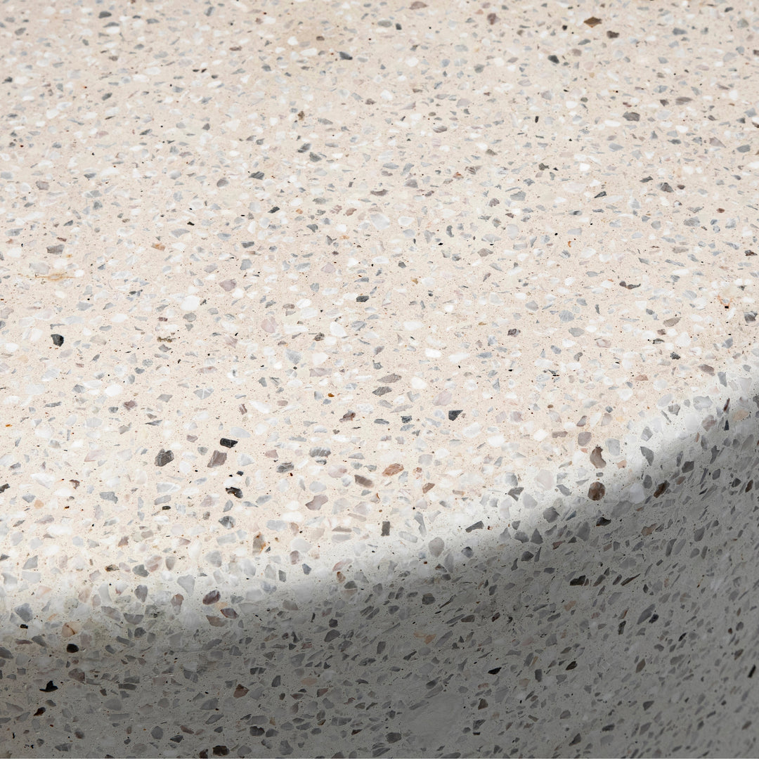 EcoCharm Terrain Café Table - Handcrafted, Naturally Variable Terrazzo Finish