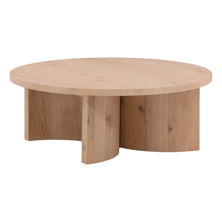 Sunlit Solace Natural Wood Coffee Table Lamp