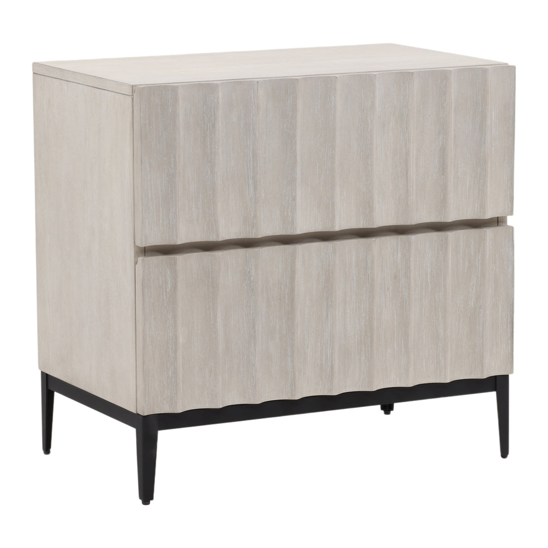 Lunar Lantern: Sleek Light Grey Nightstand