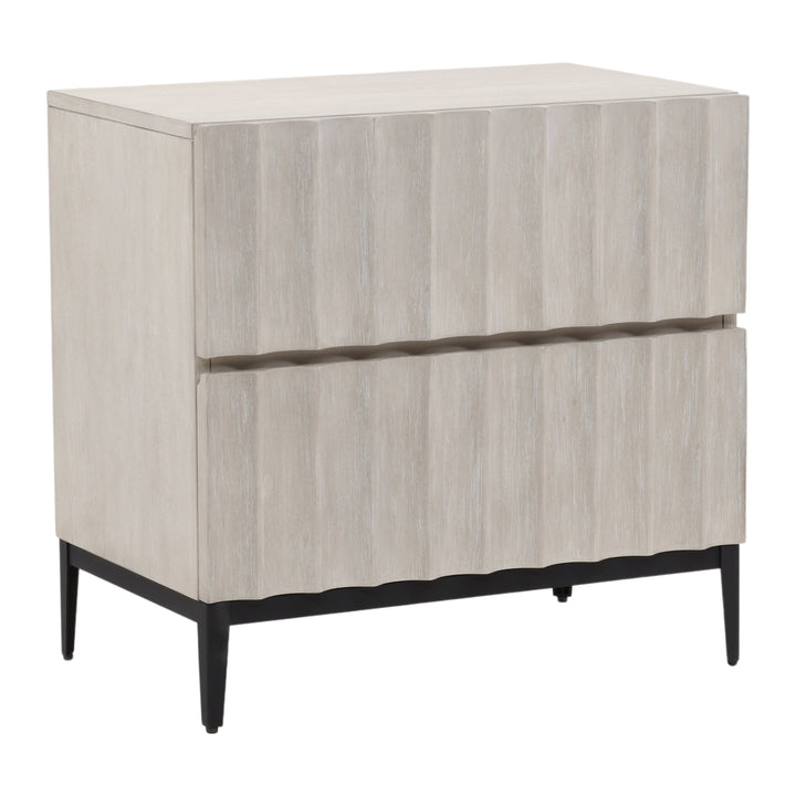 Lunar Lantern: Sleek Light Grey Nightstand