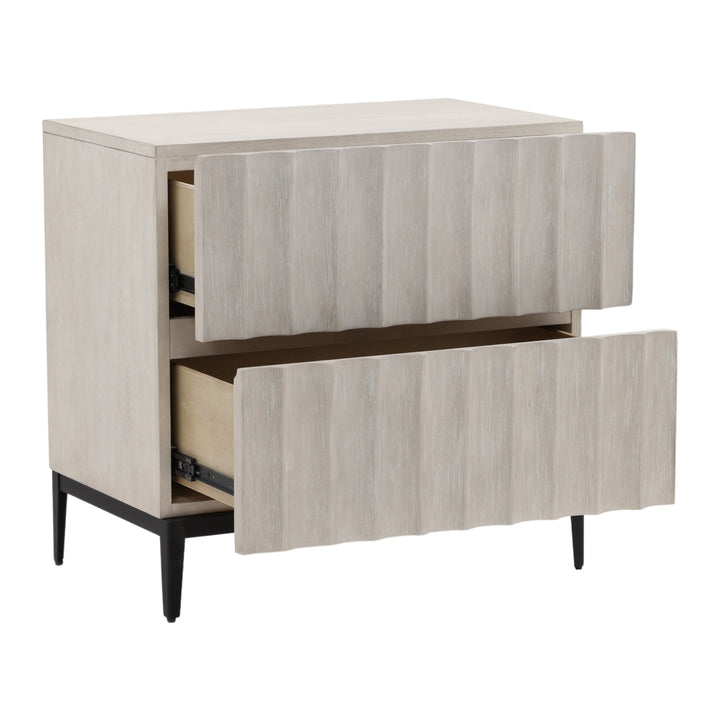 Lunar Lantern: Sleek Light Grey Nightstand