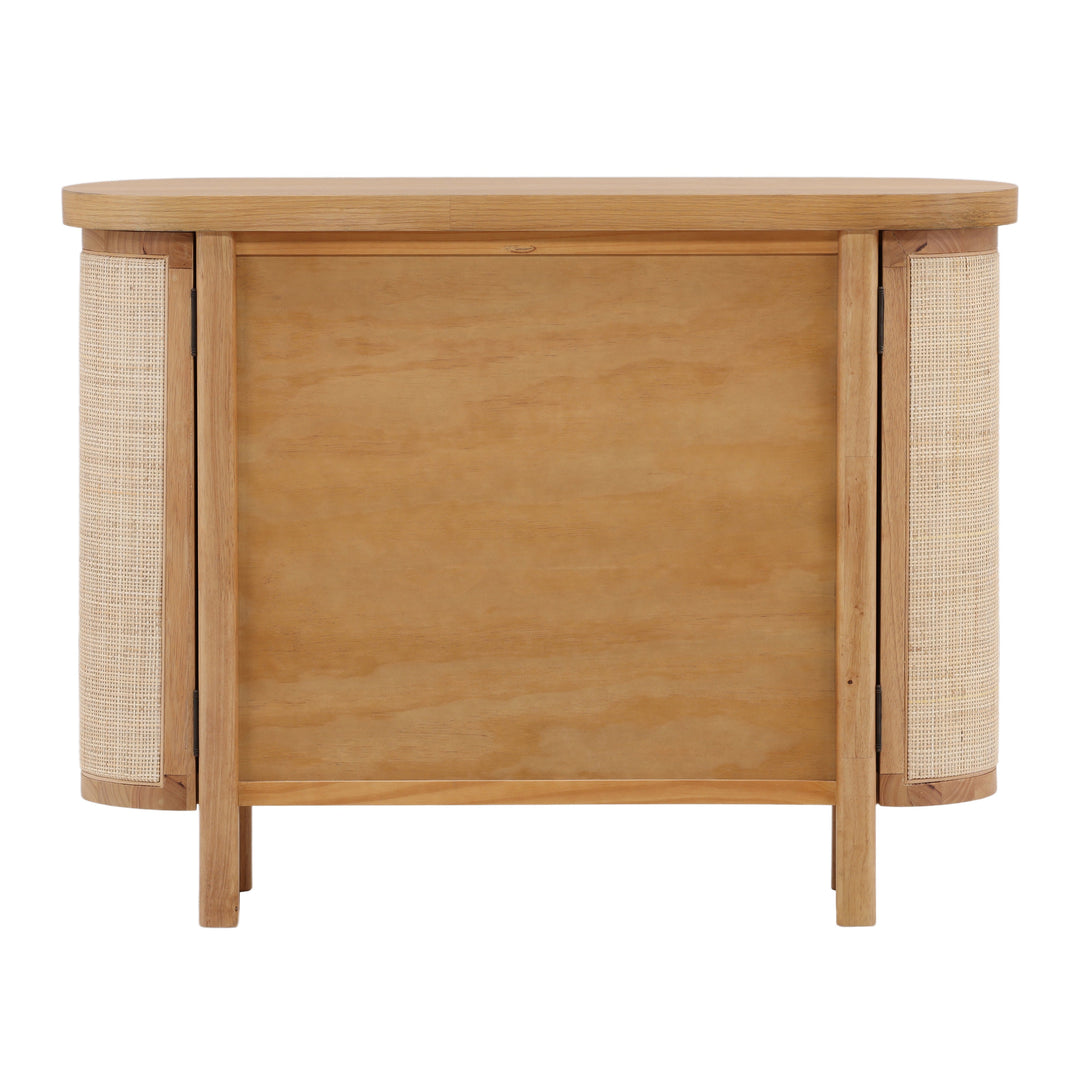 Elegant Coastal Accent Shelf in Natural Finish