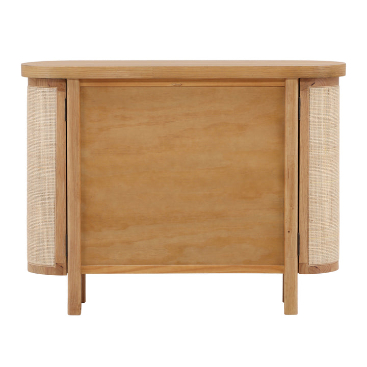 Elegant Coastal Accent Shelf in Natural Finish