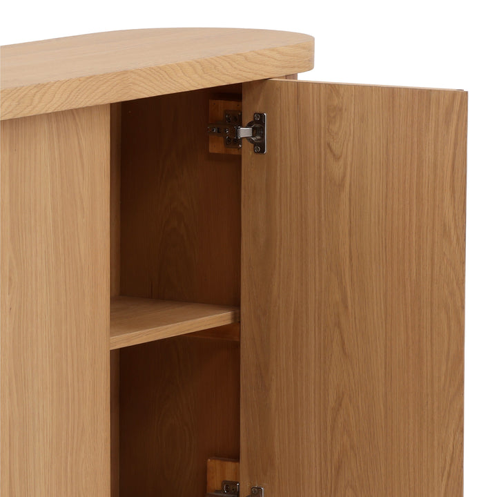 Elegant Coastal Accent Shelf in Natural Finish