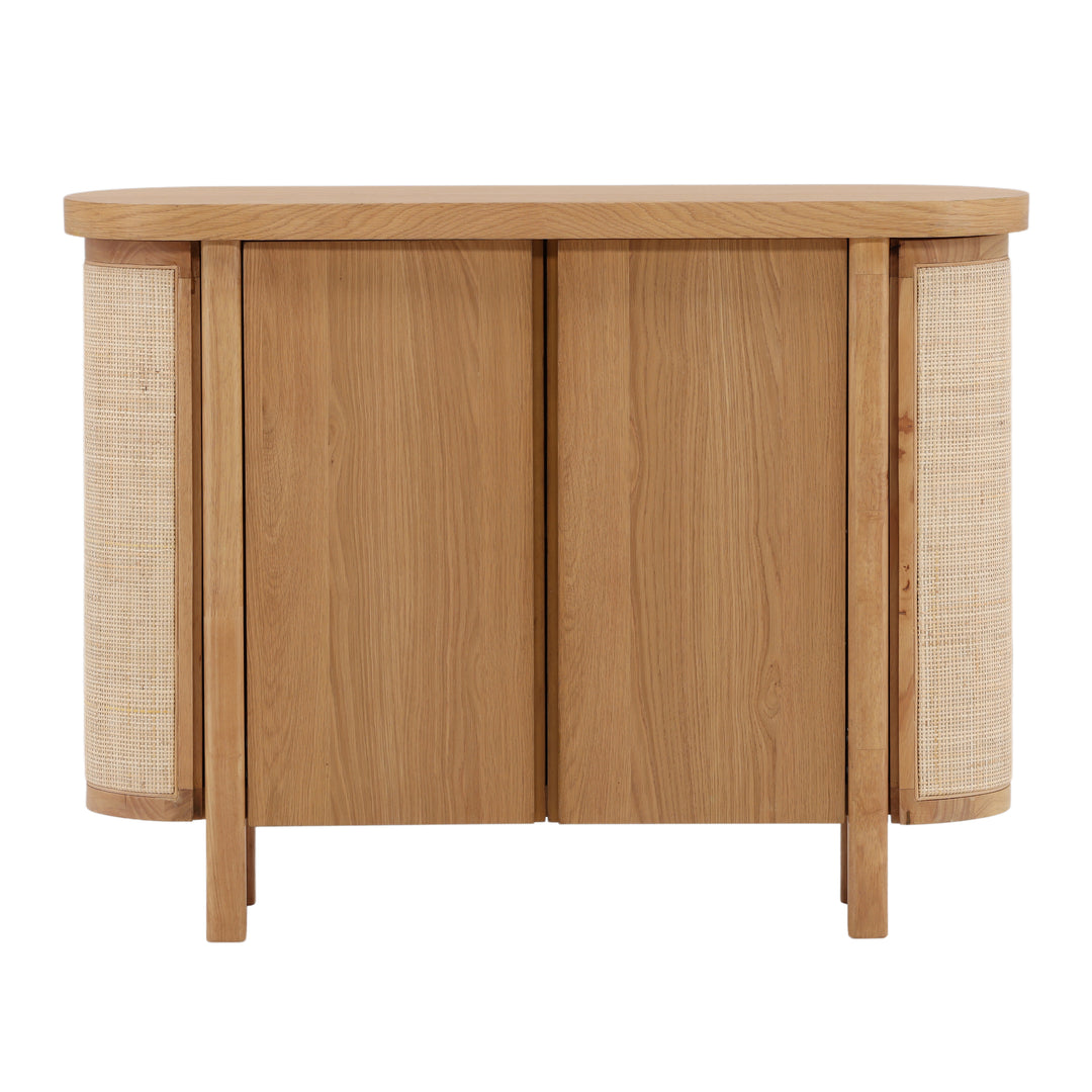 Elegant Coastal Accent Shelf in Natural Finish