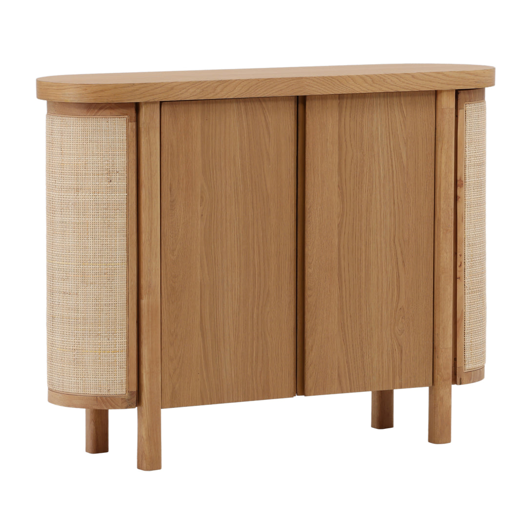 Elegant Coastal Accent Shelf in Natural Finish