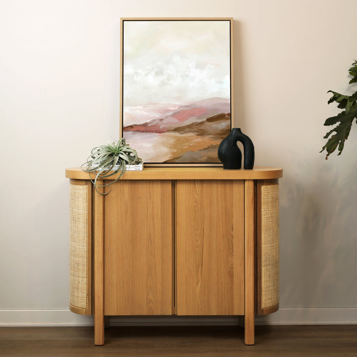 Elegant Coastal Accent Shelf in Natural Finish