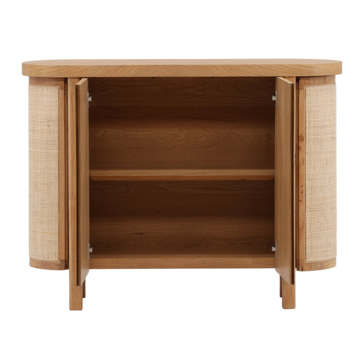Elegant Coastal Accent Shelf in Natural Finish