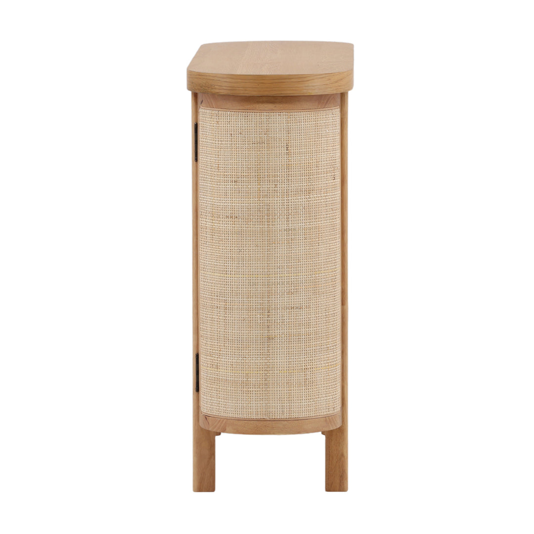 Elegant Coastal Accent Shelf in Natural Finish