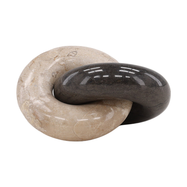 Elegant Marble-Effect Cream Chain Link Decor