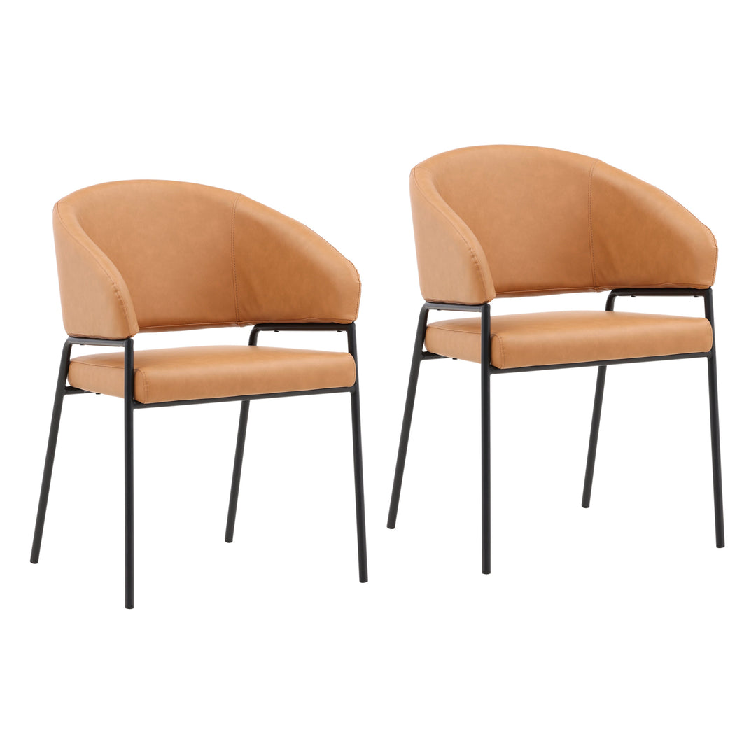 Bistro Duo Rustic Camel-Toned Dining Chairs