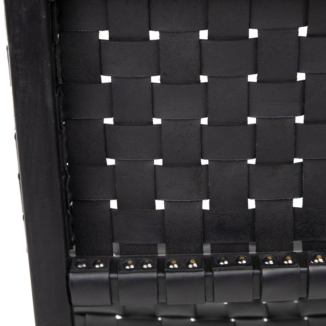 Sleek Black Leather Swivel Bar Stool